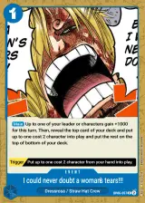Card art for But I Will Never Doubt a Woman&#39;s Tears!!!! (OP06-057)