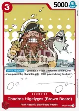 Card art for Chadros.Higelyges (Brownbeard) (OP10-010)
