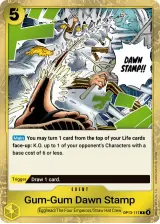 Card art for Gum-Gum Dawn Stamp (OP13-117)