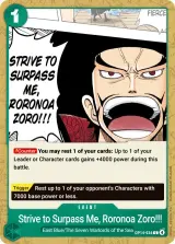 Card art for Strive to Surpass me, Roronoa Zoro!!! (OP14-036)