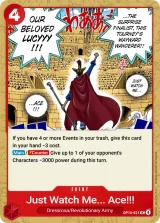 Card art for Just Watch Me, Ace!!! (OP15-021)