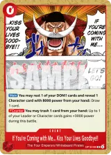 Card art for If You&#39;re Coming with Me... Kiss Your Lives Goodbye!! (OP16-020)