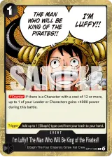 Card art for I&#39;m Luffy!! The Man Who Will Be King of the Pirates!! (OP17-096)